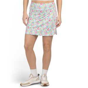 GOTTEX Flower Print Round Edge Skort
